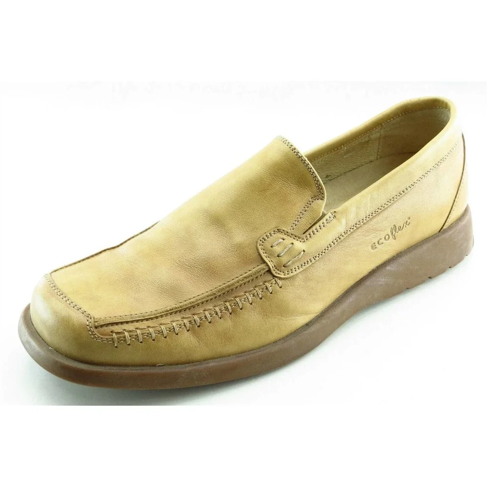 ecoflex by Lacal Shoes Sz 41‎ M Square Toe Brown Loafer Leather Men